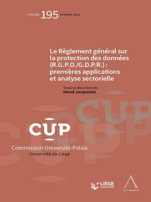 cover image of Le Règlement général sur la protection des données (R.G.P.D./G.D.P.R.)